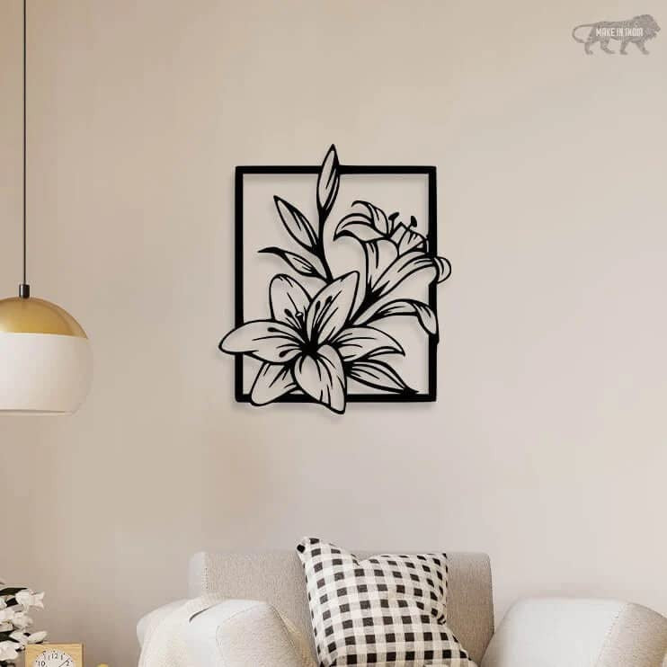 Bloom Frame – Floral Metal Wall Art 24x27"inch | Customizable