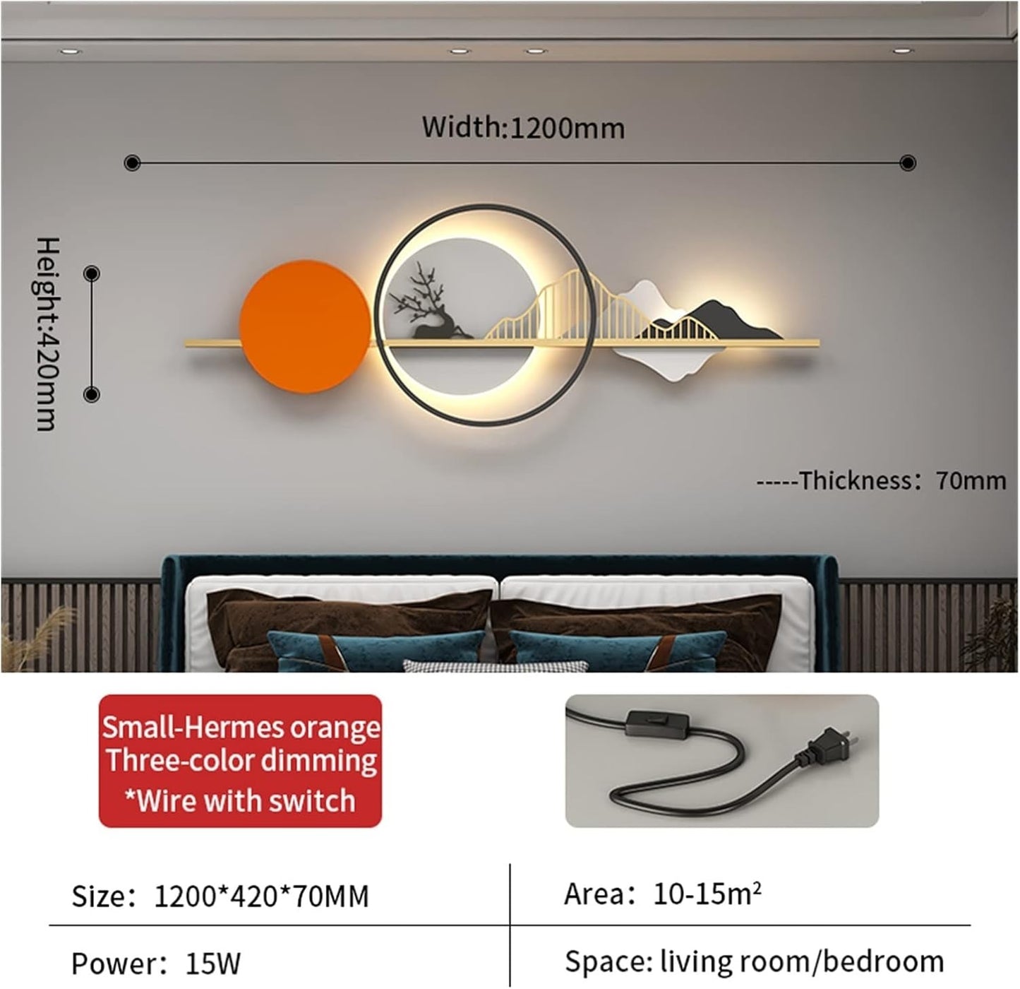 Mount Lume – LED Backlit Metal Art 48X15"INCH | Customizable