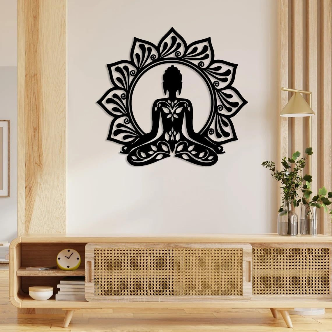 Meditation Vibes – Metal Buddha Wall Accent (24")INCH | Customizable