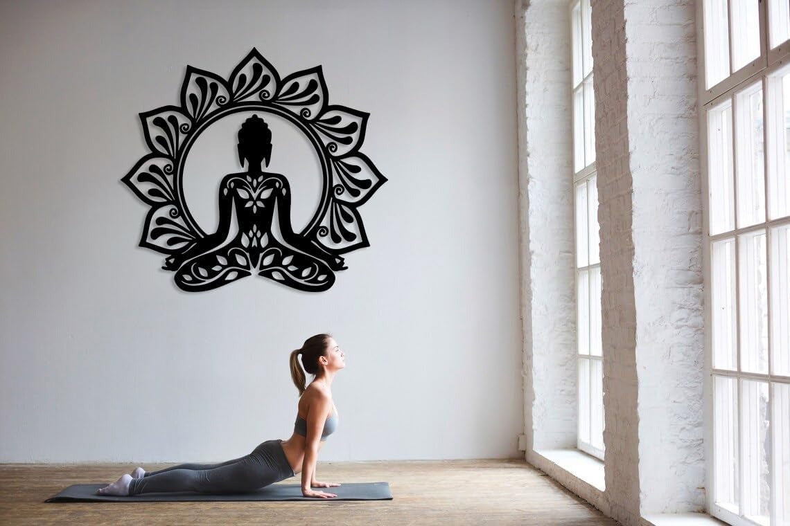 Meditation Vibes – Metal Buddha Wall Accent (24")INCH | Customizable