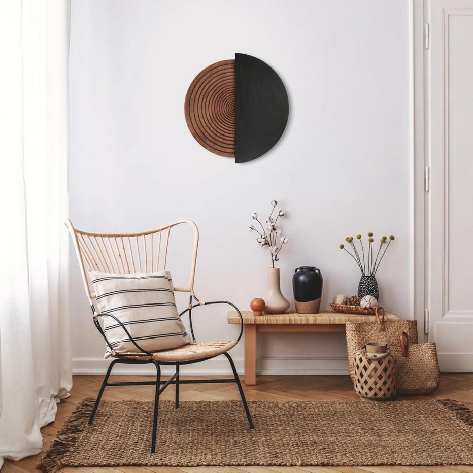 Half & Whole –Textured Circle Wall Art(30")| Customizable
