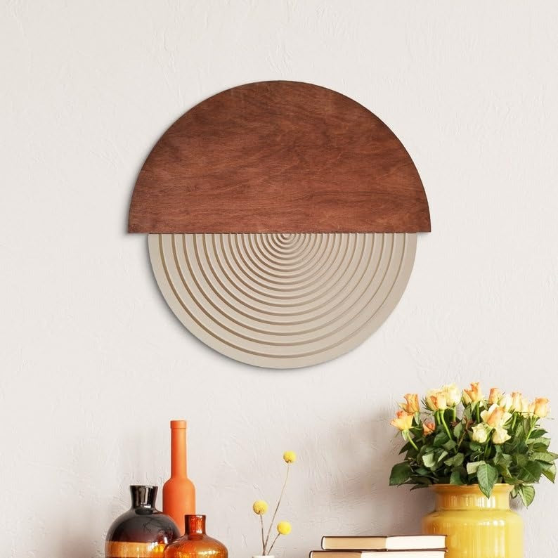 Half & Whole –Textured Circle Wall Art(30")| Customizable
