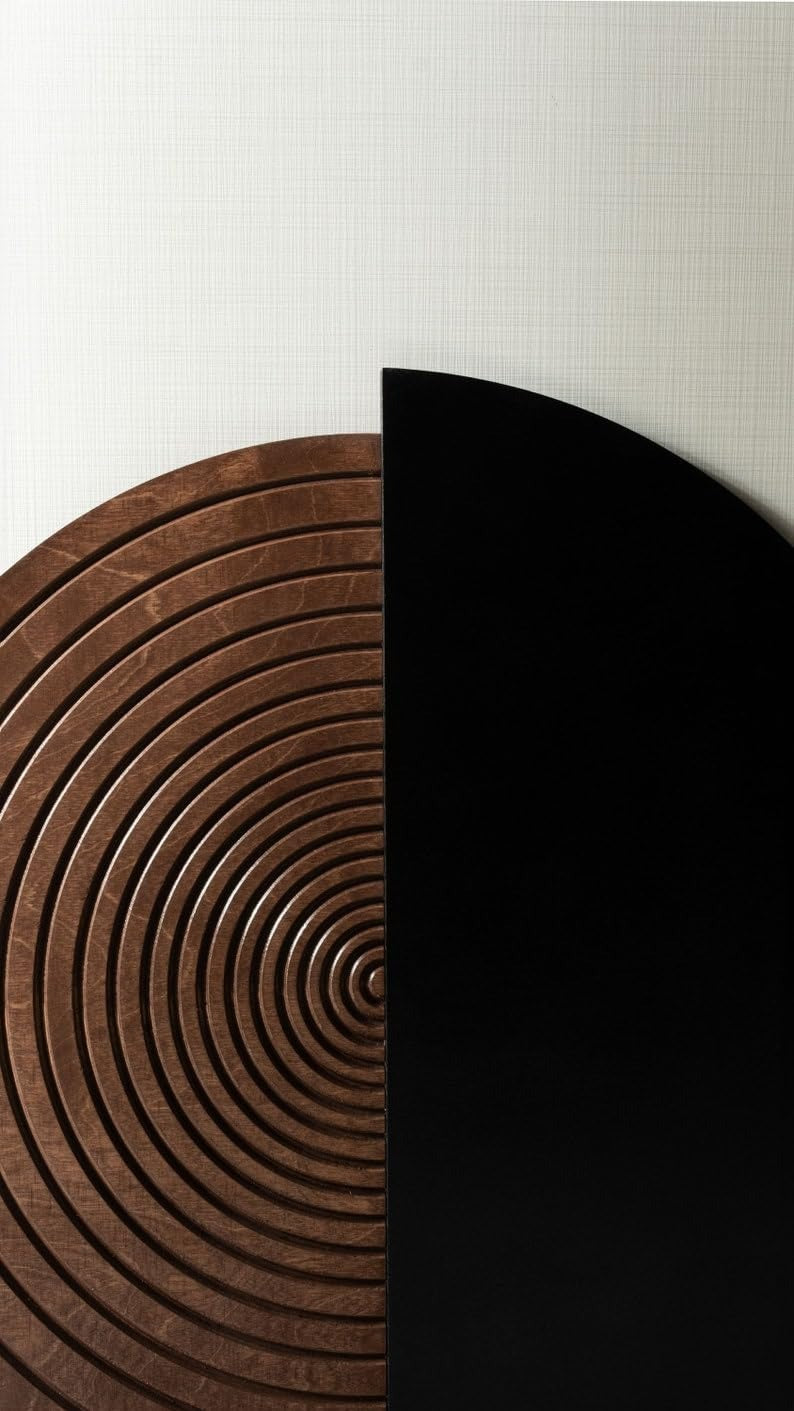 Half & Whole –Textured Circle Wall Art(30")| Customizable