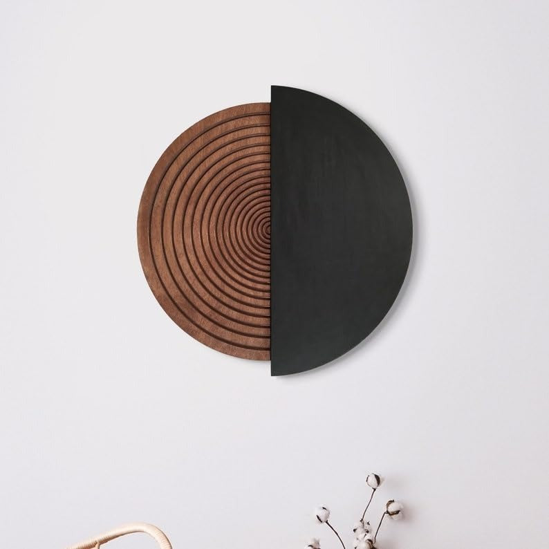 Half & Whole –Textured Circle Wall Art(30")| Customizable