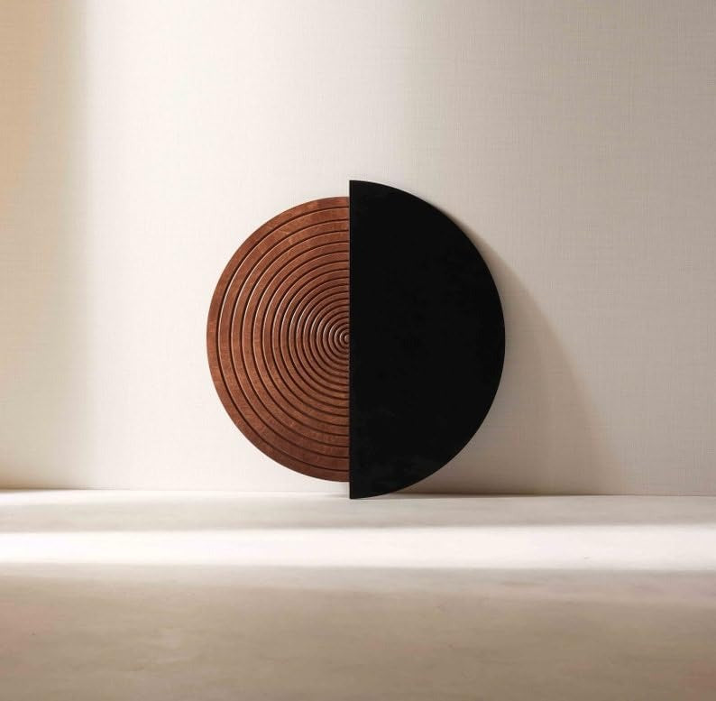 Half & Whole –Textured Circle Wall Art(30")| Customizable