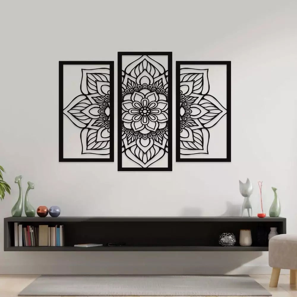 Sacred Petals – 3-Piece Mandala Art (16X24,16X30,16X24)"INCH | Customizable