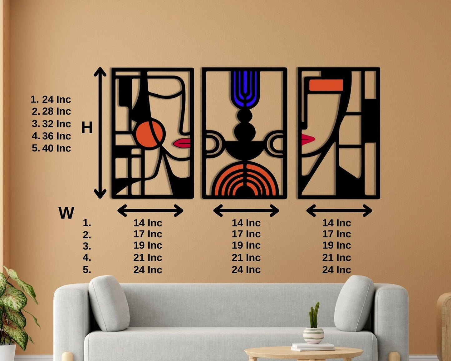 Echo Spectrum – Abstract Faces Set-3 (14x24)"Inch | Customizable