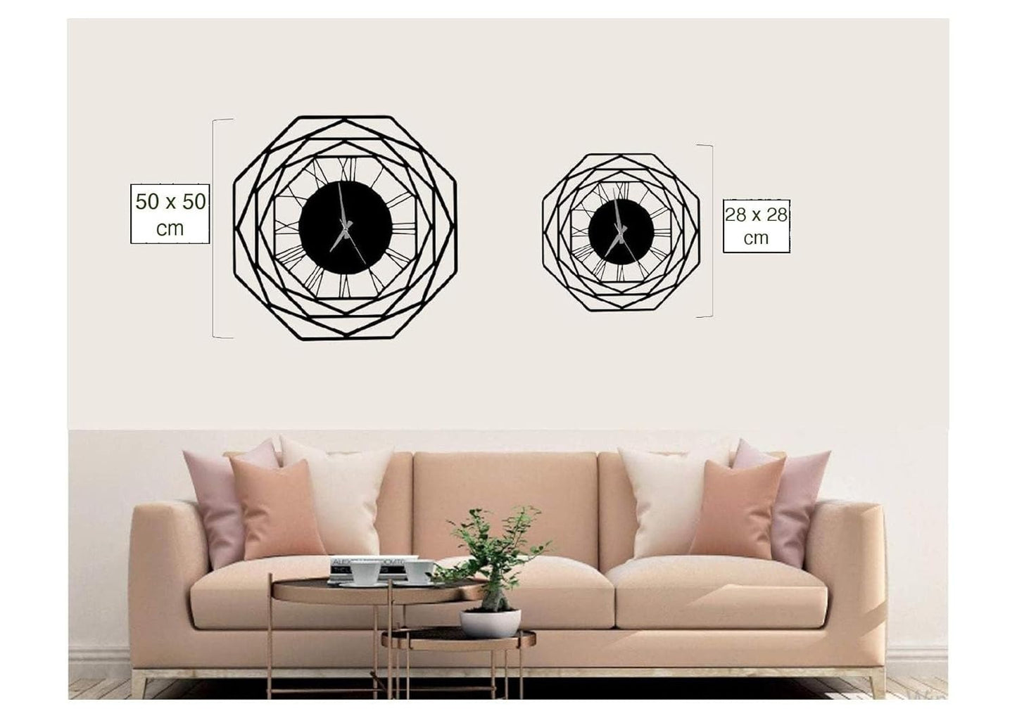 TimeTangle – Black Wire Wall Clock (18",20"24") INCH| Silent quartz| Customizable
