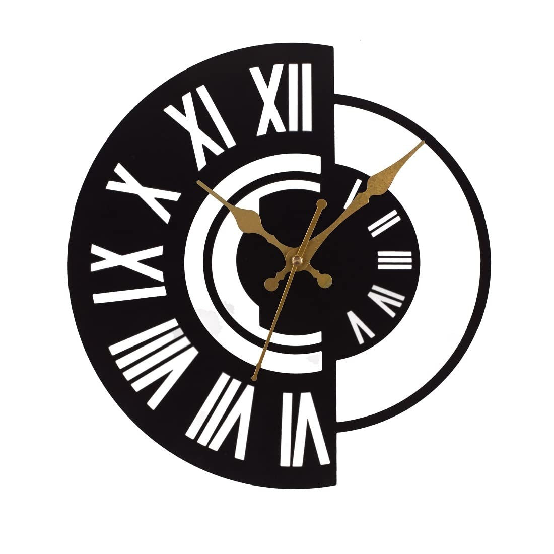HalfTime Harmony – Roman Designer Clock (18",20"24") INCH| Silent quartz| Customizable