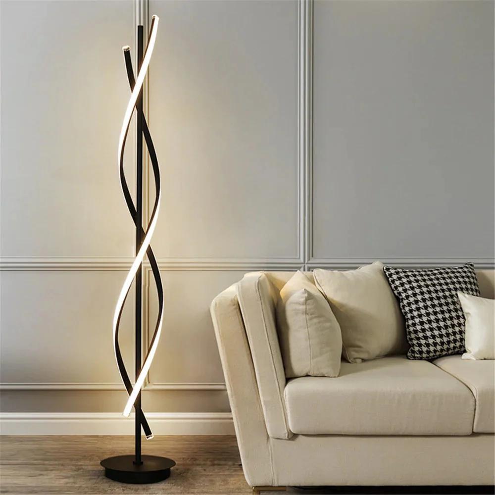 Modern Spiral LED Floor Lamp with 3 in 1 CCT Remote (Size customization Available)