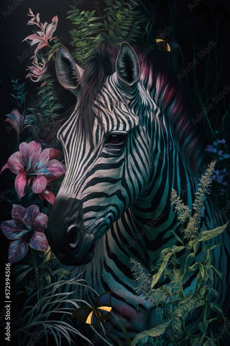 Beautiful Zebra wall art |350 GSM Gallery-Wrapped Canvas on Premium 1x1 inch Pine Wood Frame"