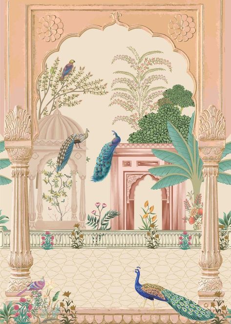 Beautiful Mughal painting| 350 GSM Gallery-Wrapped Canvas on Premium 1x1 inch Pine Wood Frame"