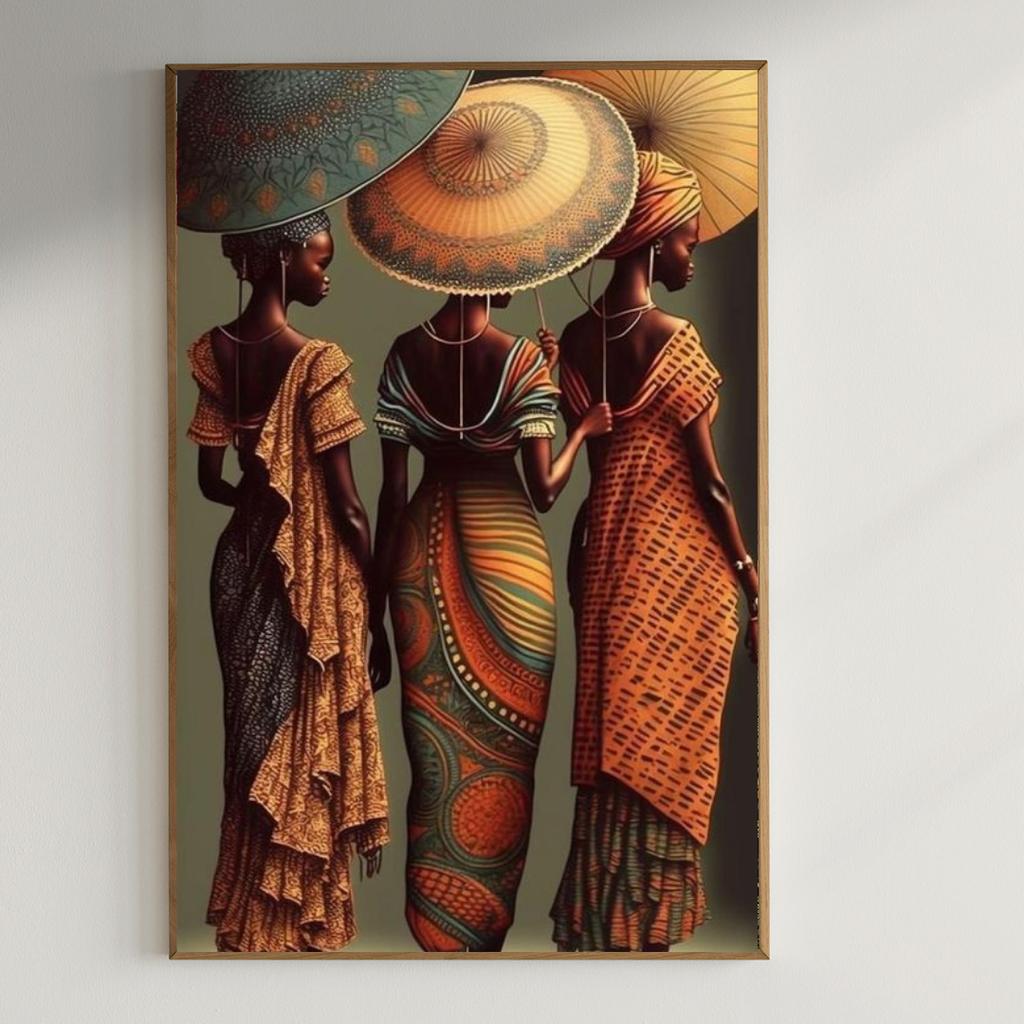 Beautiful women painting| 350 GSM Gallery-Wrapped Canvas on Premium 1x1 inch Pine Wood Frame"