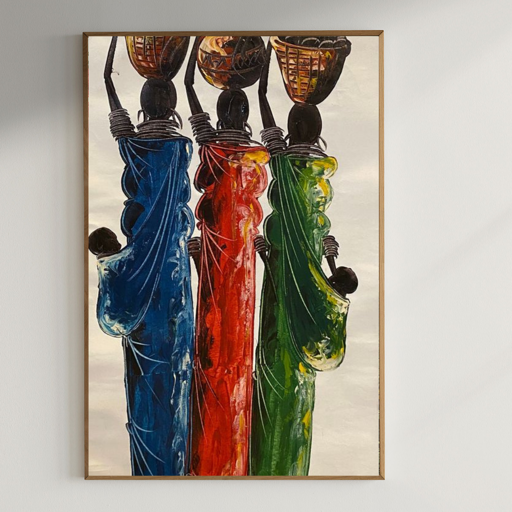 Beautiful women painting| 350 GSM Gallery-Wrapped Canvas on Premium 1x1 inch Pine Wood Frame"