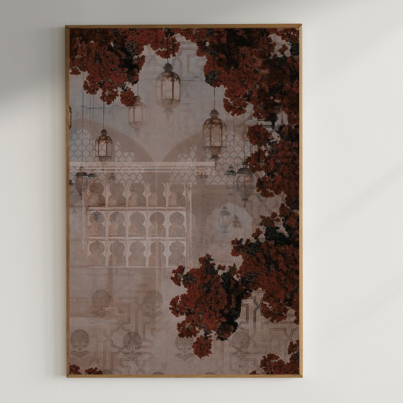 Beautiful Mughal painting|400 GSM Gallery-Wrapped Canvas on Premium 1.5x1.5 inch Pine Wood Frame