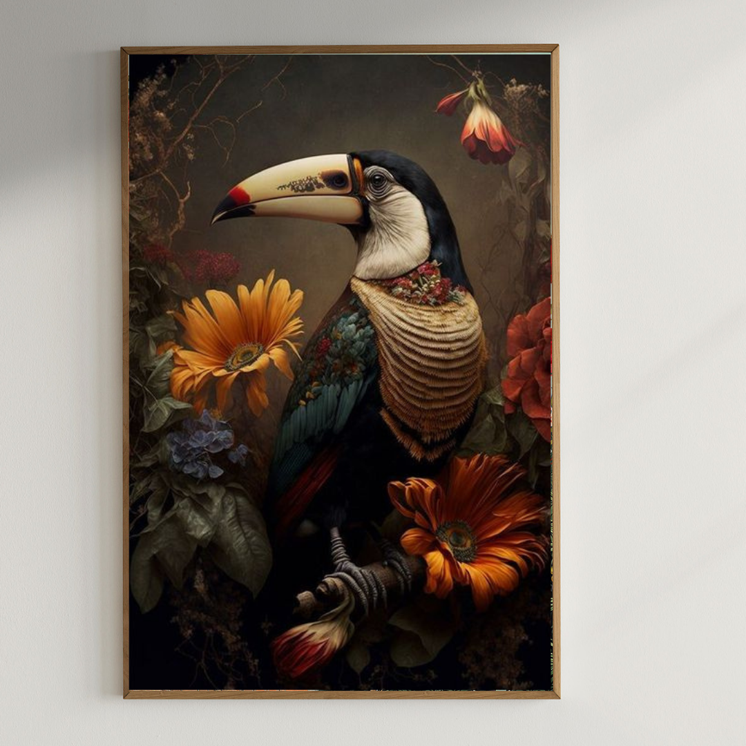 Beautiful bird painting |350 GSM Gallery-Wrapped Canvas on Premium 1x1 inch Pine Wood Frame"