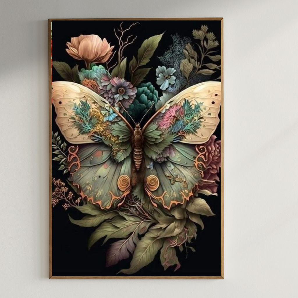 Beautiful butterfly wall art |350 GSM Gallery-Wrapped Canvas on Premium 1x1 inch Pine Wood Frame"
