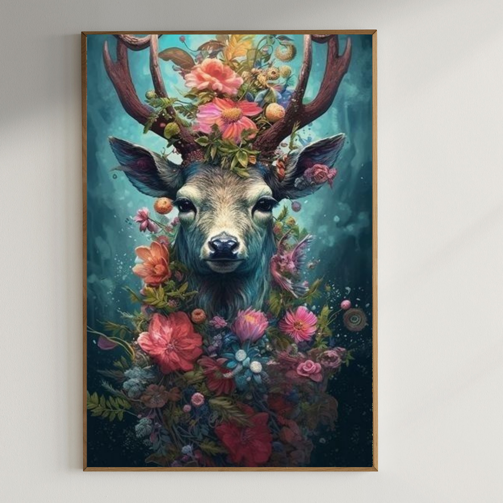 Stunning Swamp Deer painting| 350 GSM Gallery-Wrapped Canvas on Premium 1x1 inch Pine Wood Frame"
