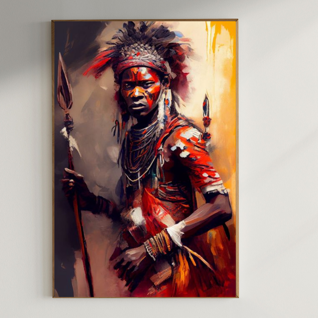 Artistic Tribal wall art |350 GSM Gallery-Wrapped Canvas on Premium 1x1 inch Pine Wood Frame"