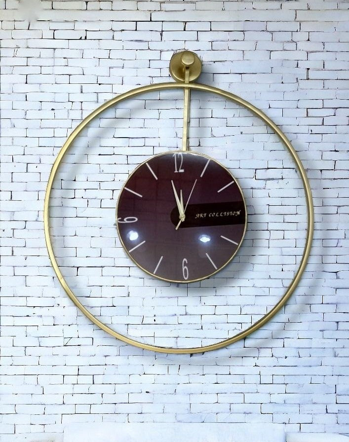 Timeless gold metallic wall clock|60 cm dia