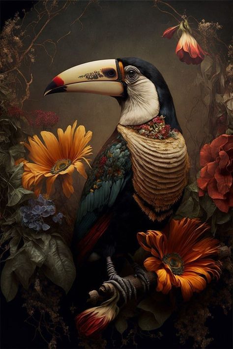 Beautiful bird painting |350 GSM Gallery-Wrapped Canvas on Premium 1x1 inch Pine Wood Frame"