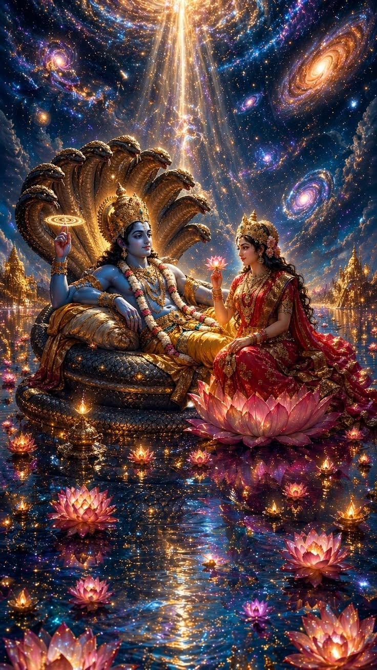 Devotional wall art| Laxmi-Narayan Crystal painting with LED for home vastu