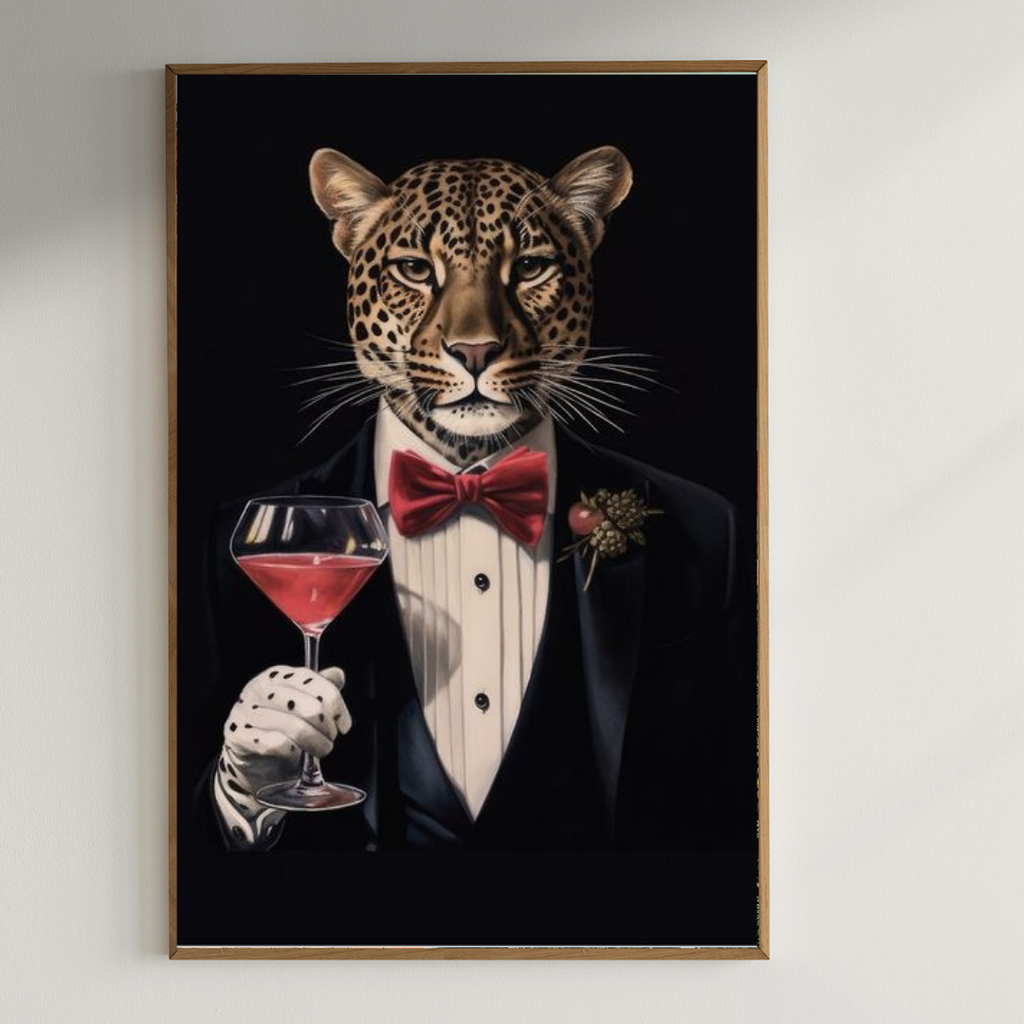 Artful Tiger in suit| 350 GSM Gallery-Wrapped Canvas on Premium 1x1 inch Pine Wood Frame"