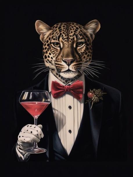 Artful Tiger in suit |400 GSM Gallery-Wrapped Canvas on Premium 1.5x1.5 inch Pine Wood Frame