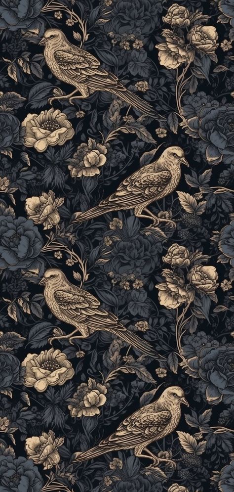 Beautiful botanical pattern with bird painting| 350 GSM Gallery-Wrapped Canvas on Premium 1x1 inch Pine Wood Frame"