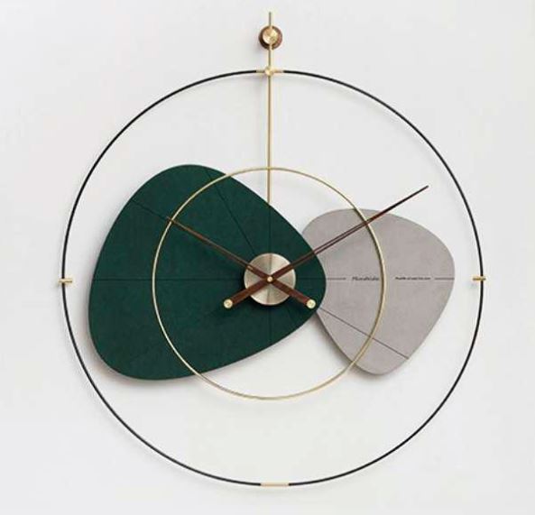 Modern big metal wall clocks simple home decoration |Green grey