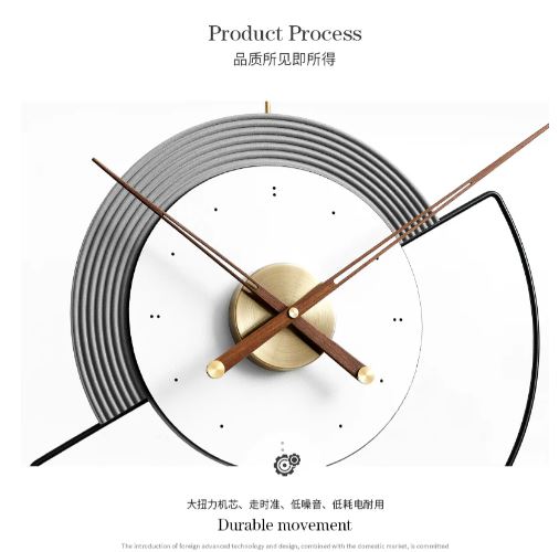 Round stylish cosmic luxe wall clock in the celestail creation| Gray and white