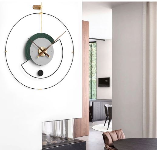 Round stylish cosmic luxe wall clock in the celestail creation| Grey and black