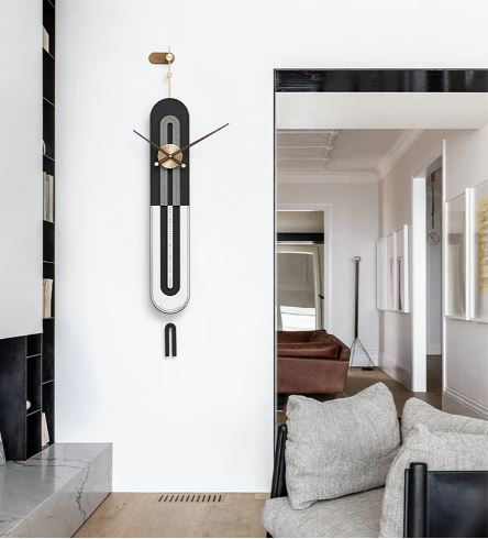 Capsule wall clock |white black copper dial