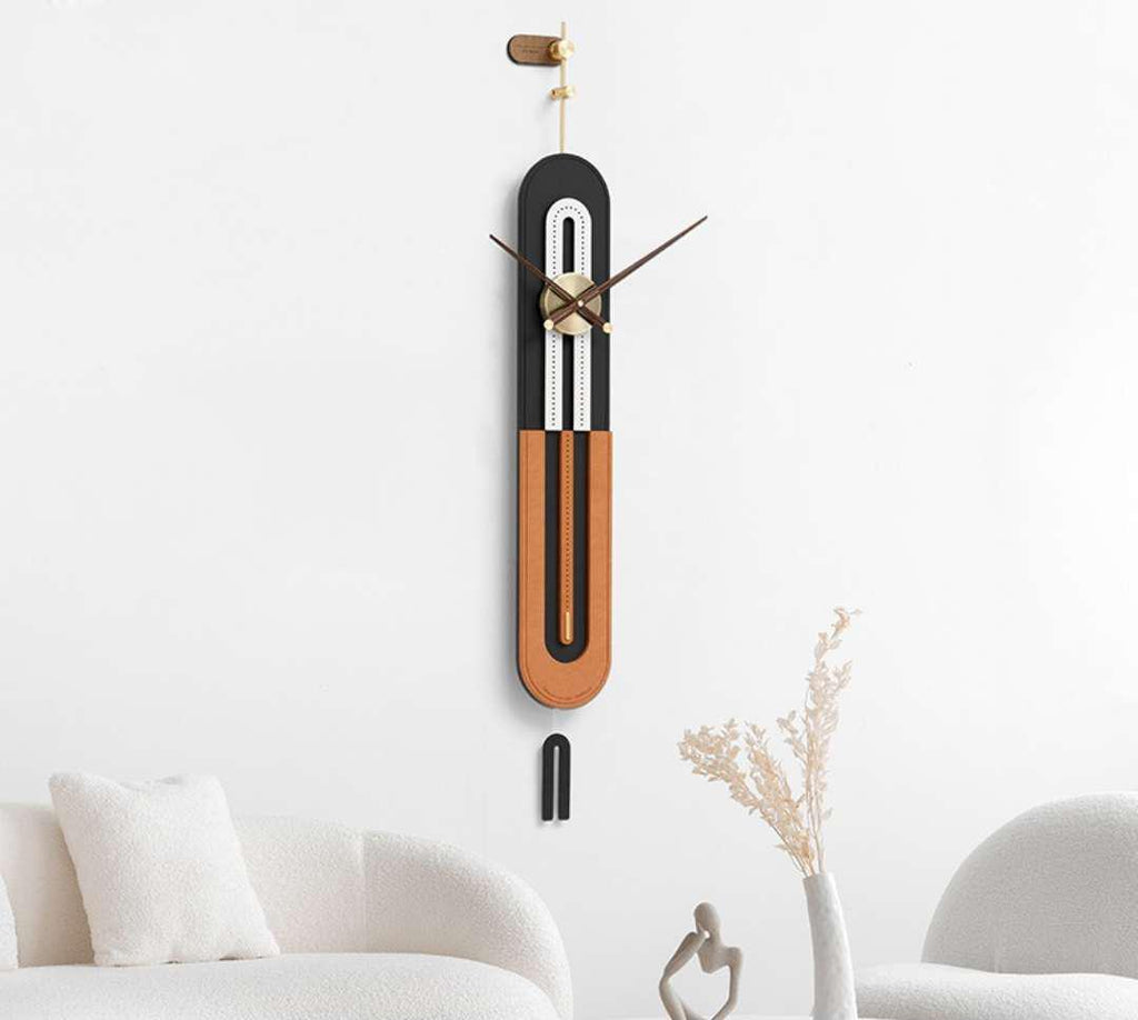 Capsule wall clock |orange black copper dial