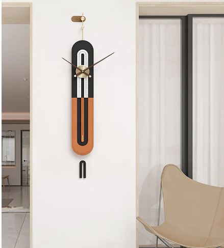 Capsule wall clock |orange black copper dial