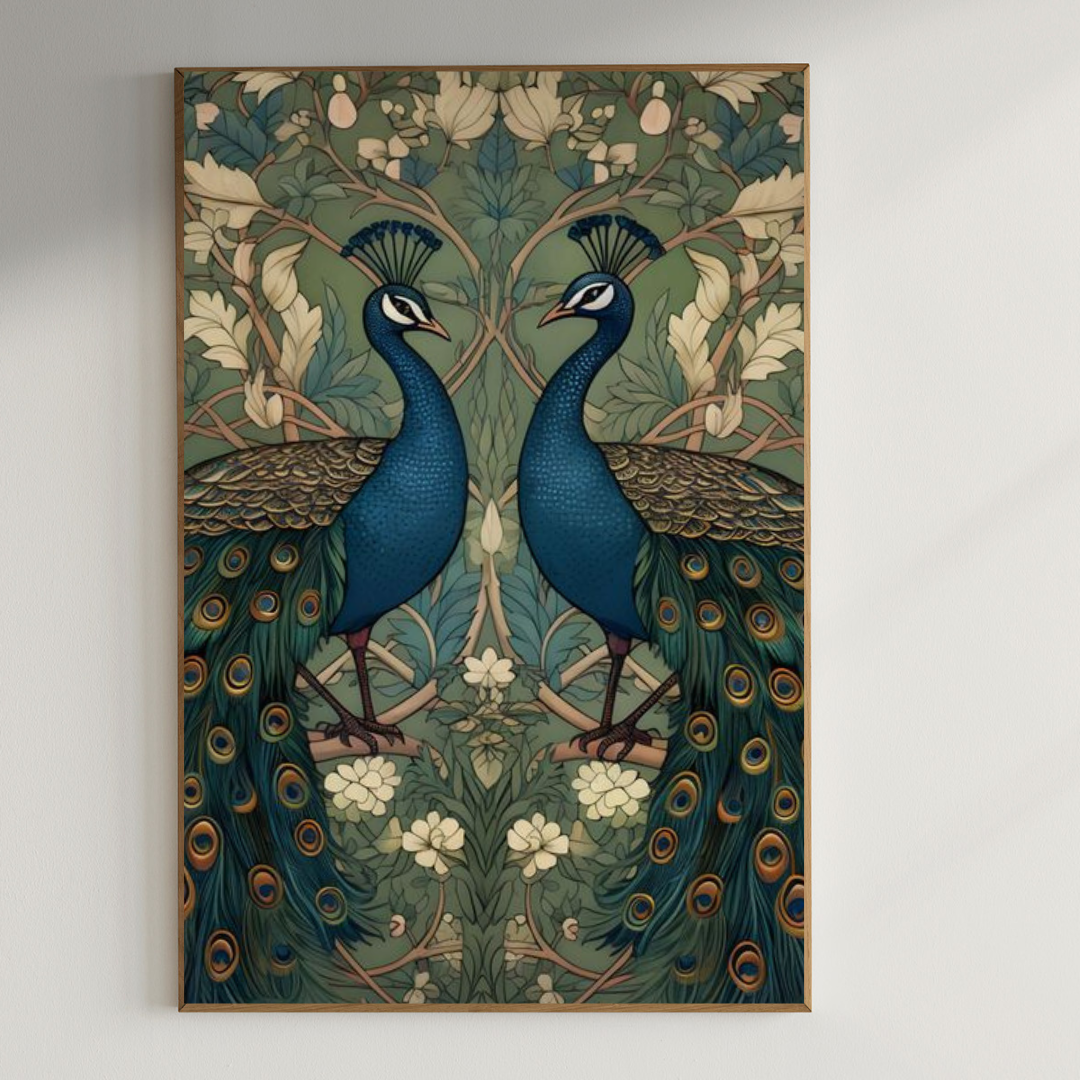 Stunning peacock painting| 350 GSM Gallery-Wrapped Canvas on Premium 1x1 inch Pine Wood Frame"