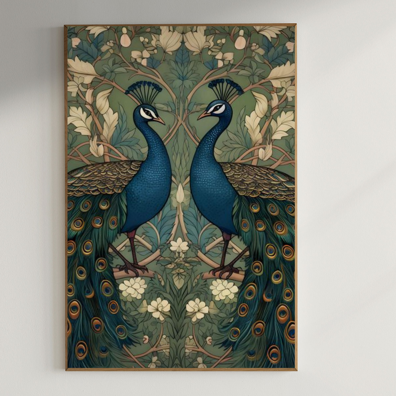 Stunning peacock painting|400 GSM Gallery-Wrapped Canvas on Premium 1.5x1.5 inch Pine Wood Frame