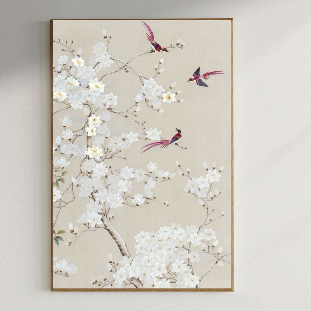 Minimalist botanical wall painting |350 GSM Gallery-Wrapped Canvas on Premium 1x1 inch Pine Wood Frame"