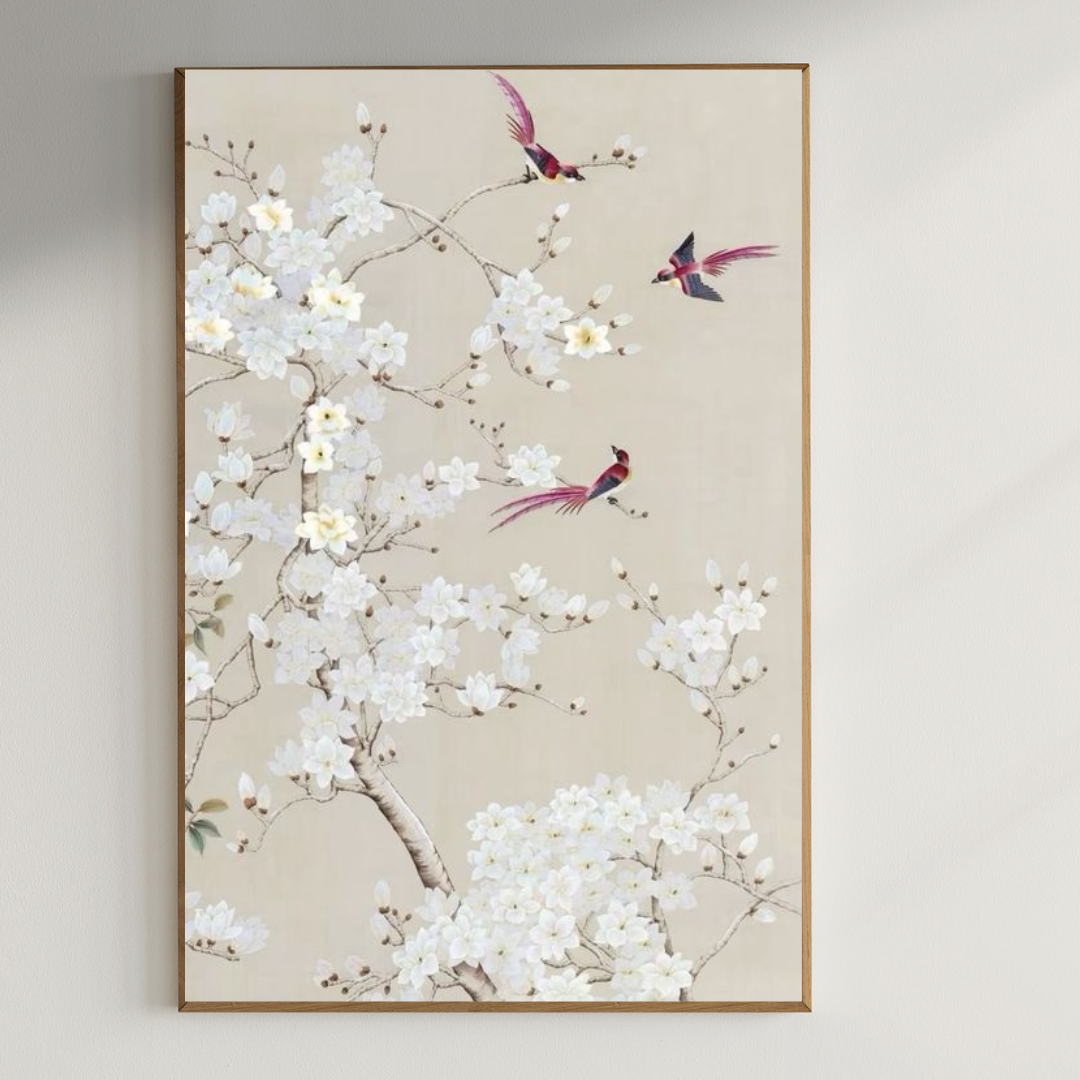 Minimalist botanical wall painting |350 GSM Gallery-Wrapped Canvas on Premium 1x1 inch Pine Wood Frame"