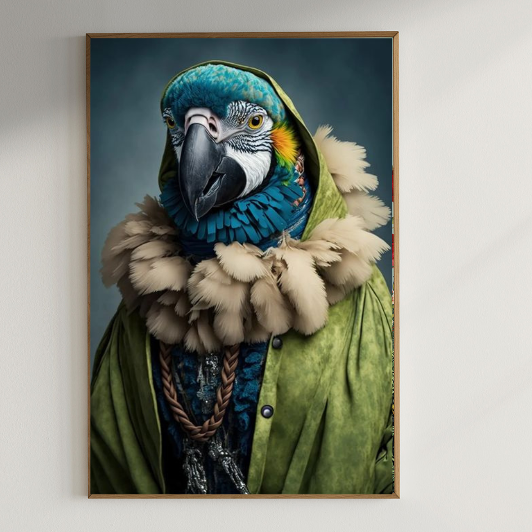 Classy Parrot wall painting |350 GSM Gallery-Wrapped Canvas on Premium 1x1 inch Pine Wood Frame"