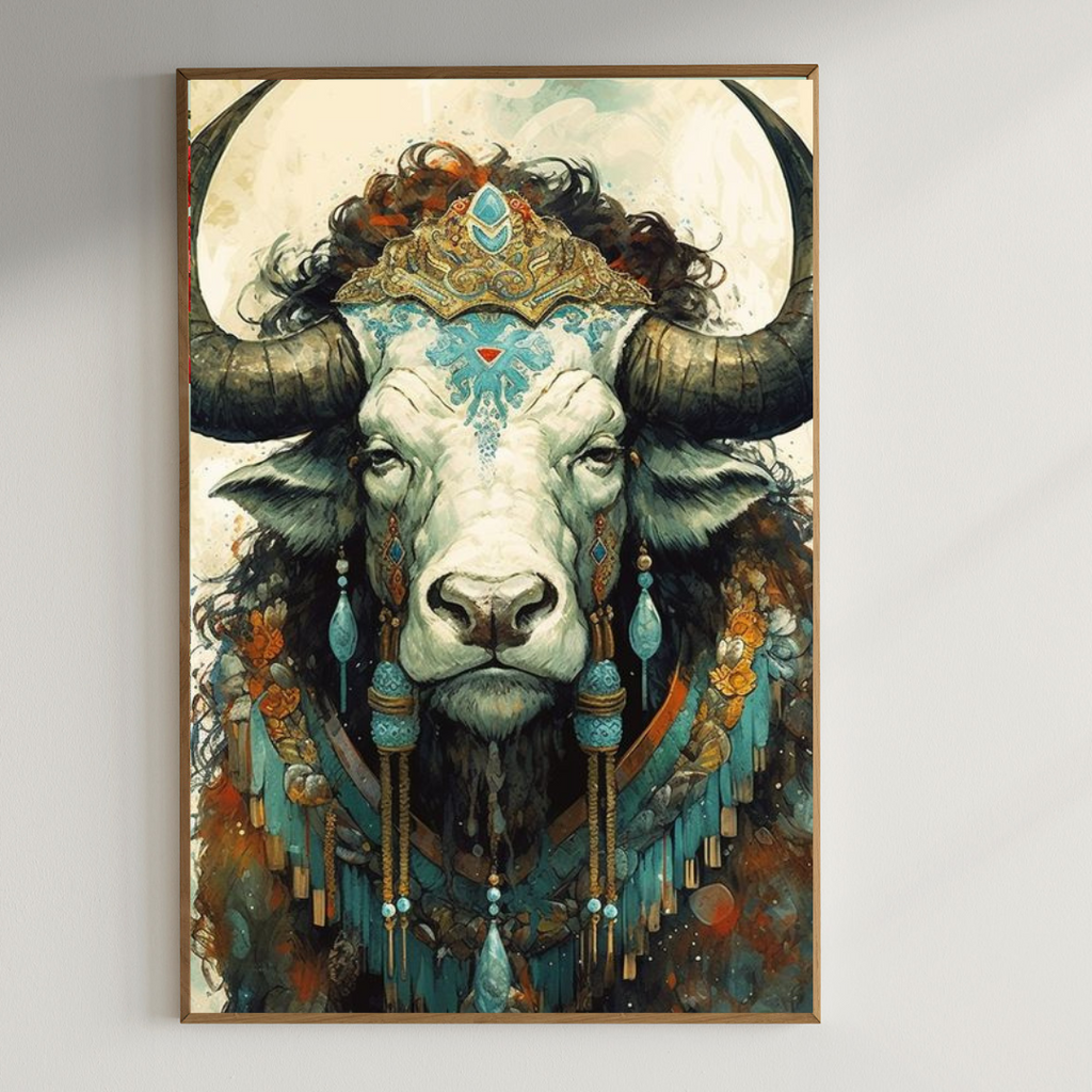 Artistic water color effect wall painting |350 GSM Gallery-Wrapped Canvas on Premium 1x1 inch Pine Wood Frame"