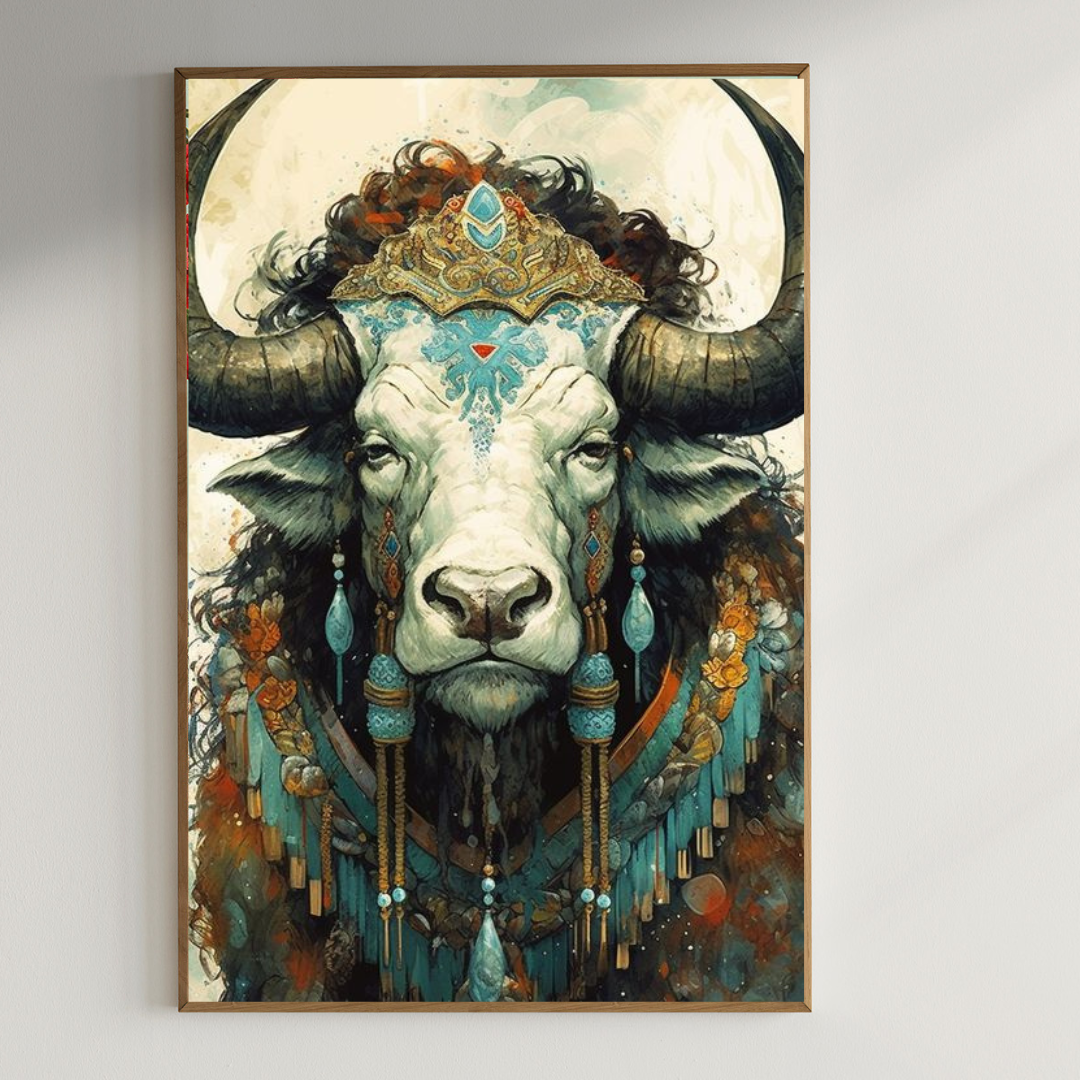 Artistic water color effect wall painting |350 GSM Gallery-Wrapped Canvas on Premium 1x1 inch Pine Wood Frame"