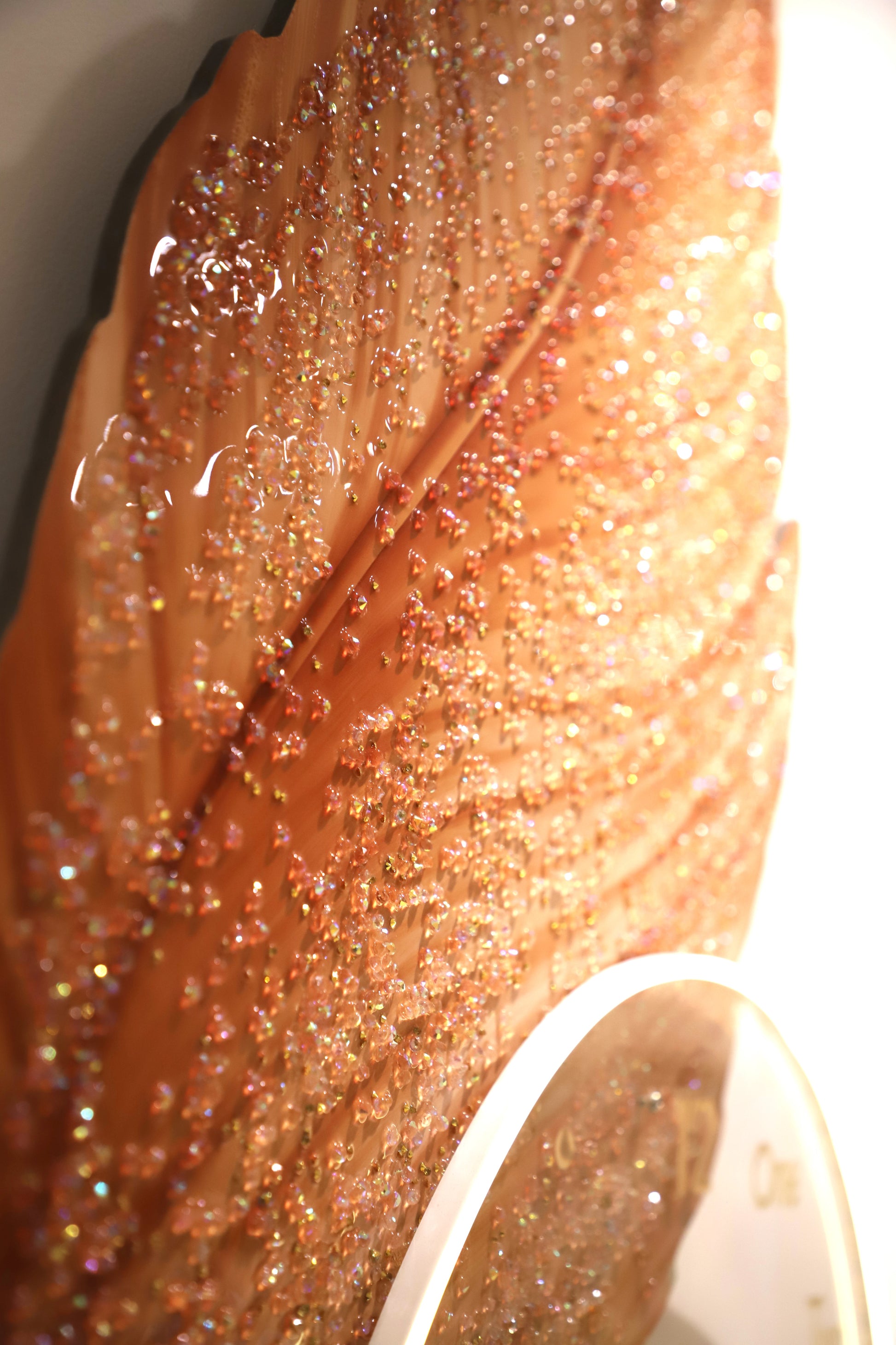 Mesmerising Orange Feather with LED Clock crystal painting||60*150CM