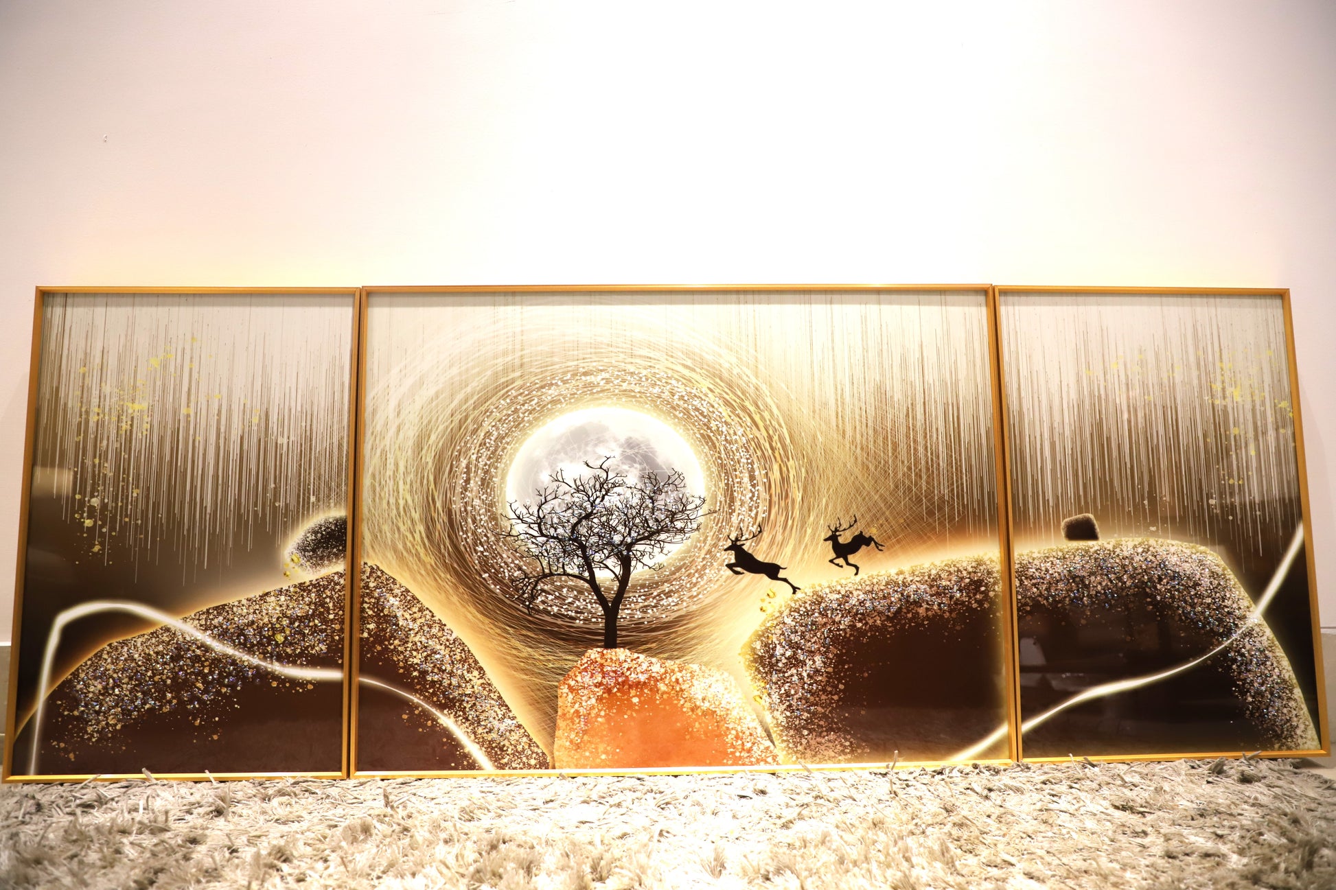 Harmony Hills – Set Of Three Wall Design| Crystal wall art|(40*60)*2+(60*80)cm