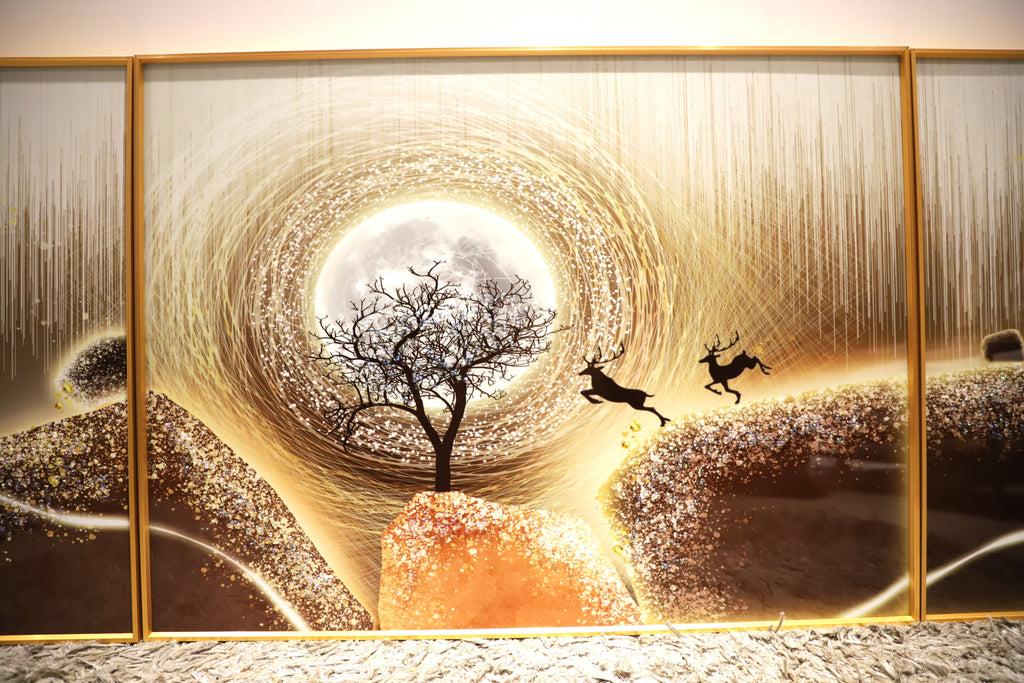 Harmony Hills – Set Of Three Wall Design| Crystal wall art|(40*60)*2+(60*80)cm
