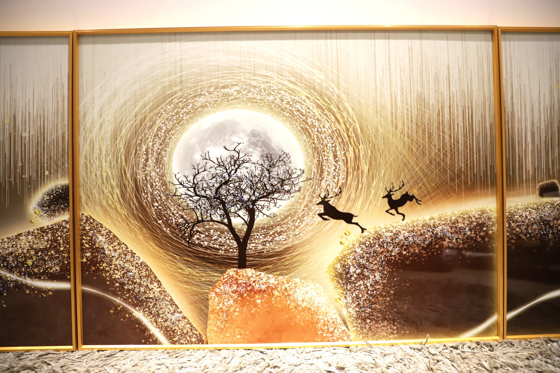 Harmony Hills – Set Of Three Wall Design| Crystal wall art|(40*60)*2+(60*80)cm