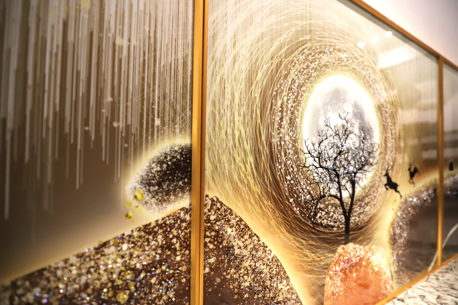 Harmony Hills – Set Of Three Wall Design| Crystal wall art|(40*60)*2+(60*80)cm