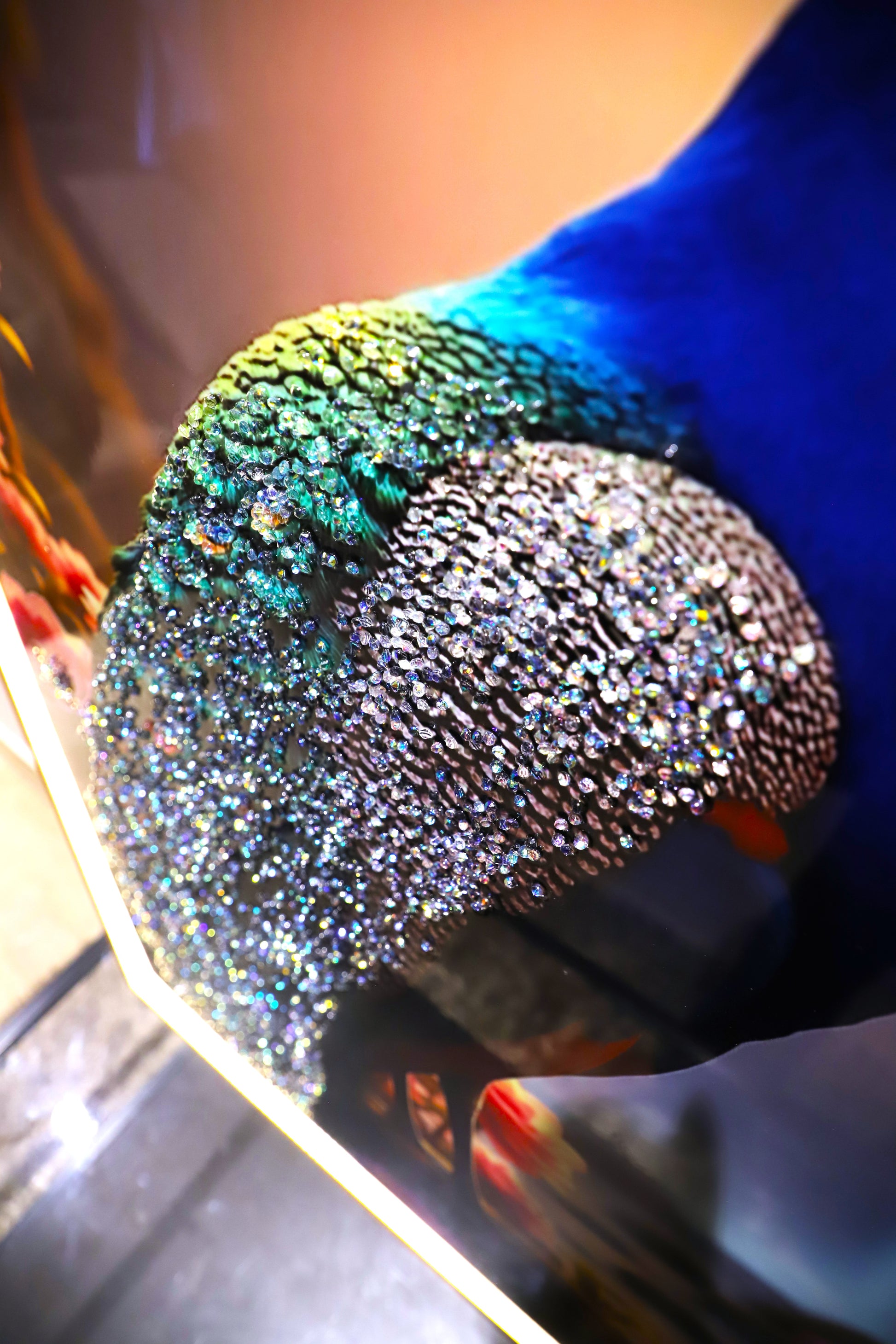 The Royal Bloom| Peacock | LED Crystal Wall art |Bird painting|4x2.5 Feet