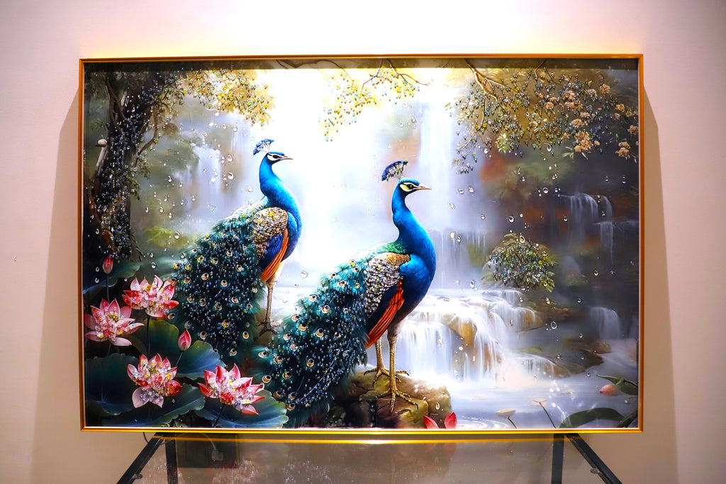 Peacock Paradise |LED Crystal wall art|4x2.5 Feet