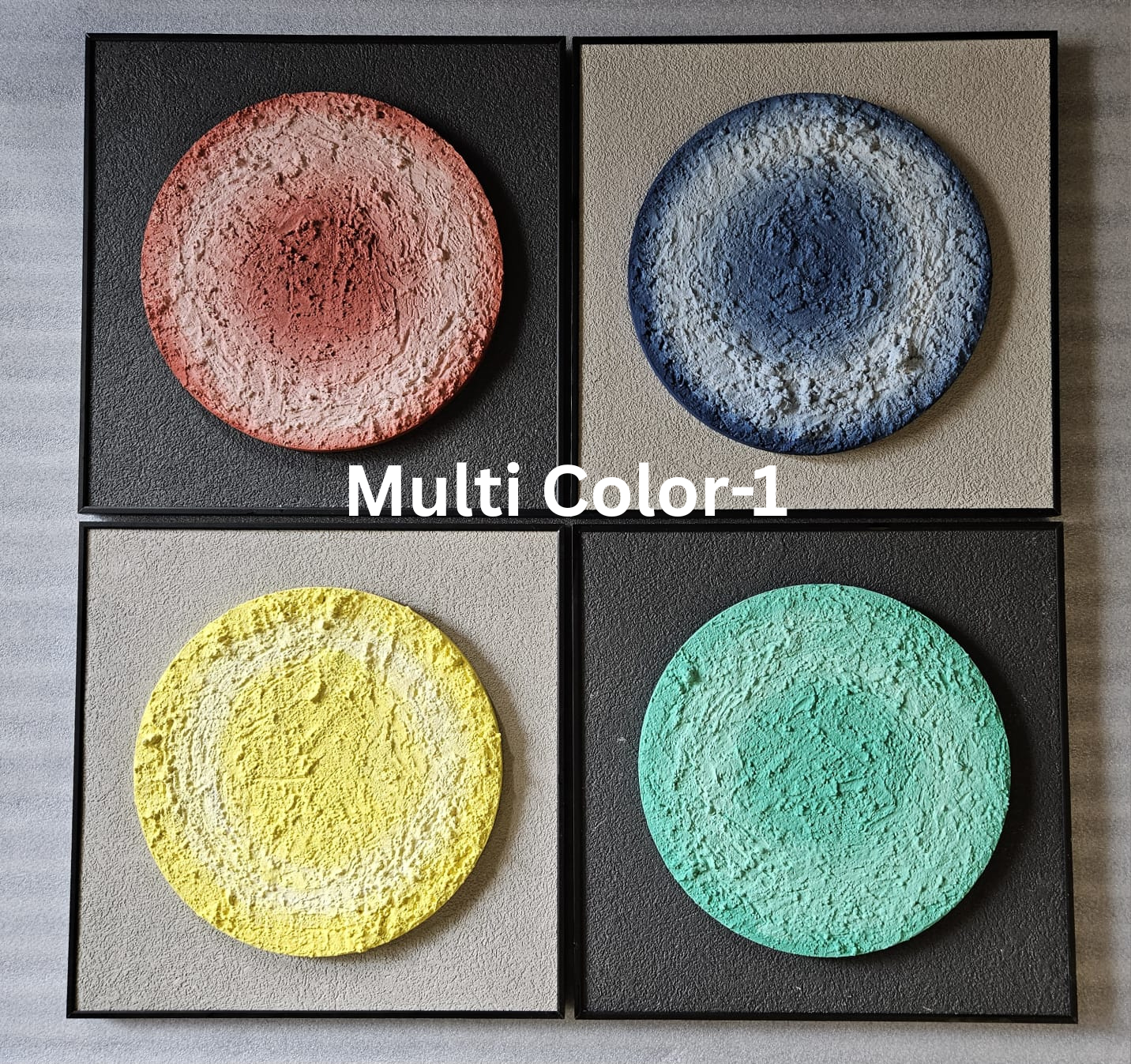 Set Of 4|12X12 Inches| Textured abstract wall art| 3D Effect Round shaped| Customizable